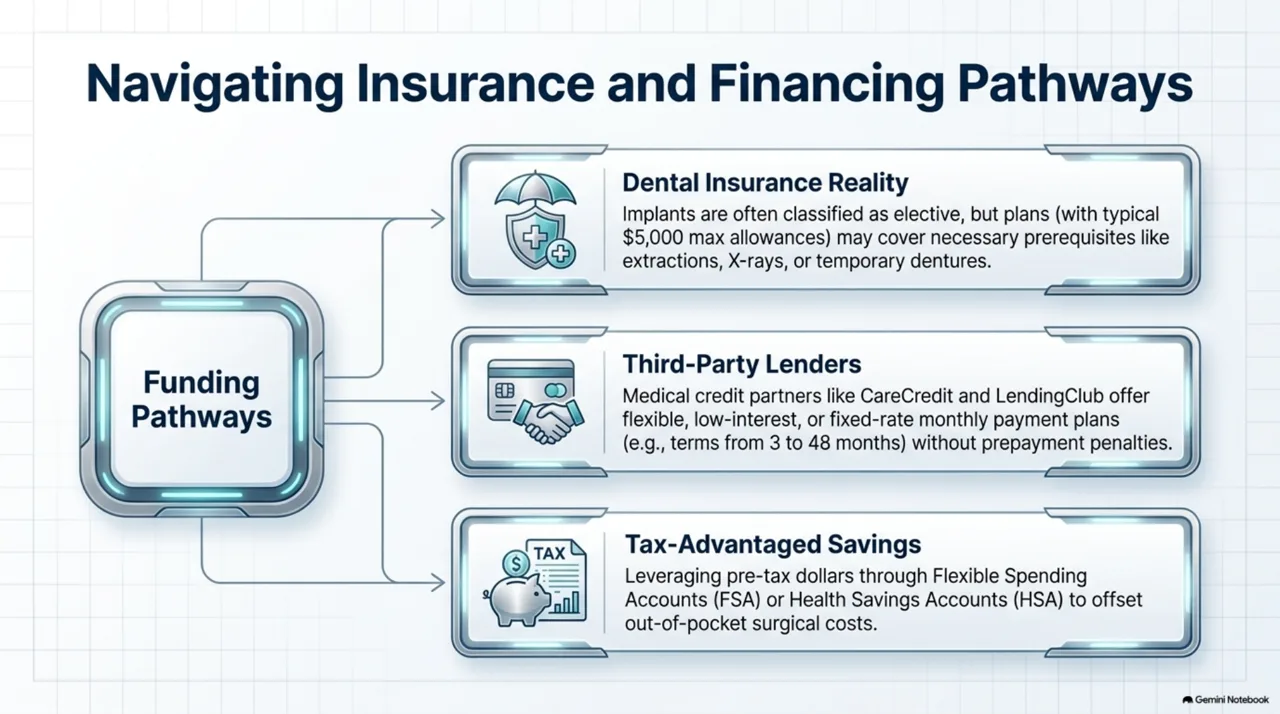 Slide 8: 25-year total cost of ownership — dentures vs implants